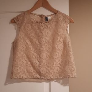Lace Sleeveless Top, Crops at waist, Lined